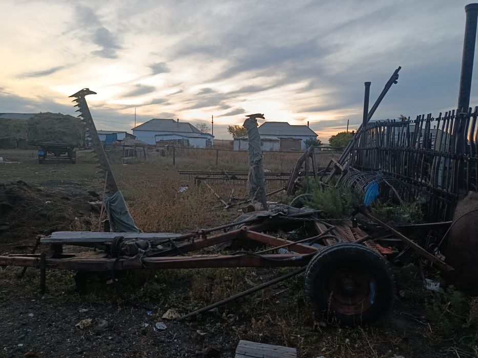 Косилка двух бруска с граблями