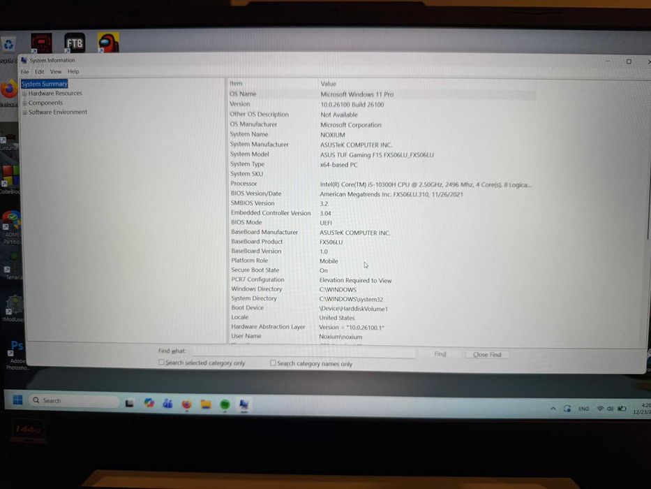 Laptop ASUS TUF Gaming F15 FX506LU i5-10300H