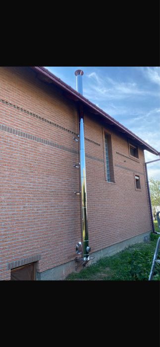 Coș horn de fum dublu izolat de inox diametru 120-250mm.