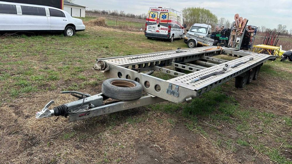 Închiriere platforma auto închiriez remorca dubla 8-8,5  3,5t