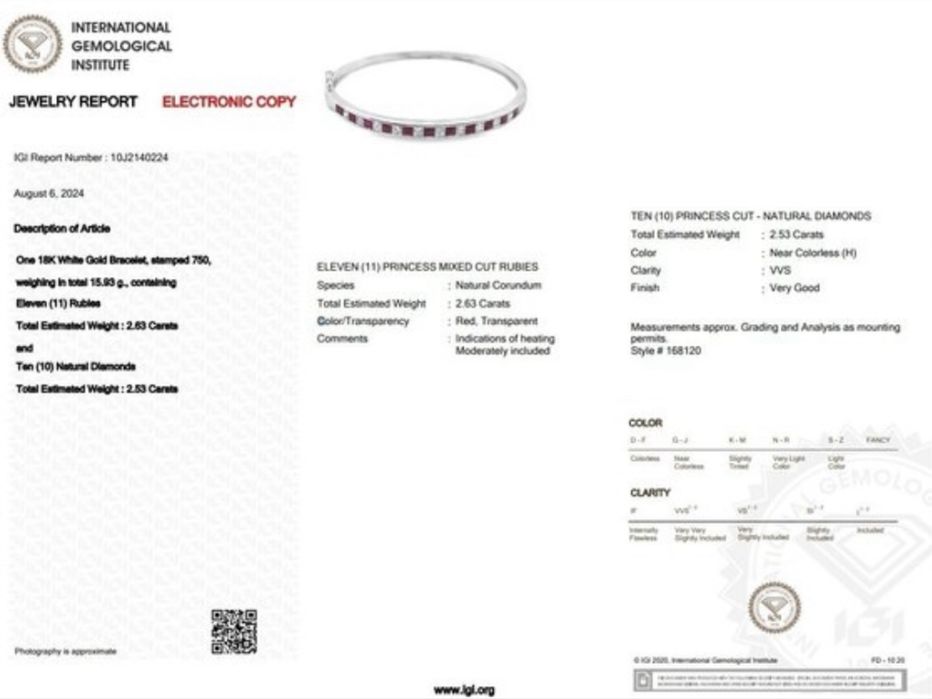 Vand bratara cu diamante naturale si rubine