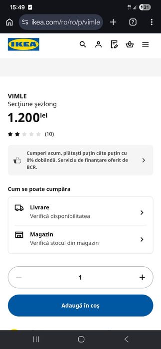 Fotoliu / Sezlong VIMLE IKEEA