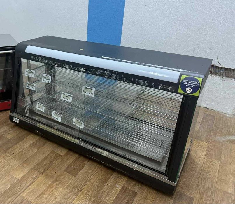 Vitrină caldă profesională pentru patiserie / covrigi / pizza – 120 cm