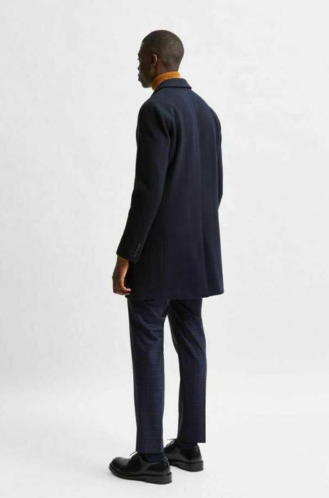 Palton slim 50 L premium Selected Homme NOU lana albastru