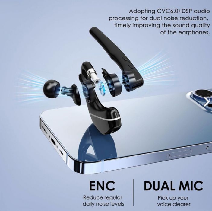 Casca Call Center Bluetooth Techsuit Hearyo A6L, Neagra