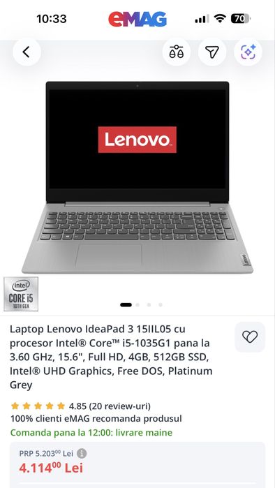 Laptop Lenovo IdeaPad 3