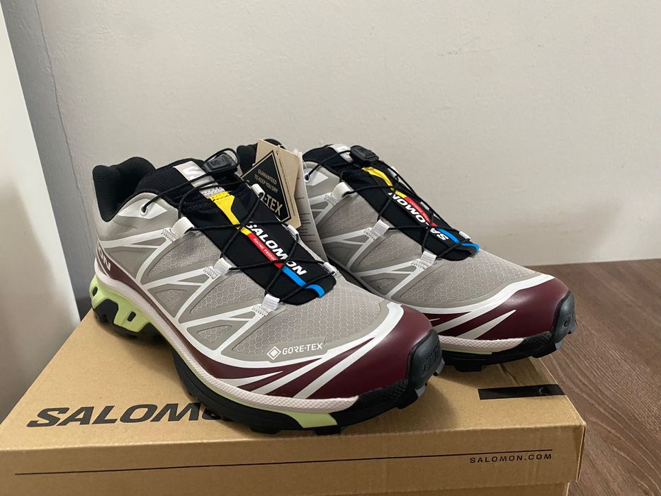 salomon XT-6 GTX in paloma, marron banner, & BUTTERFLY