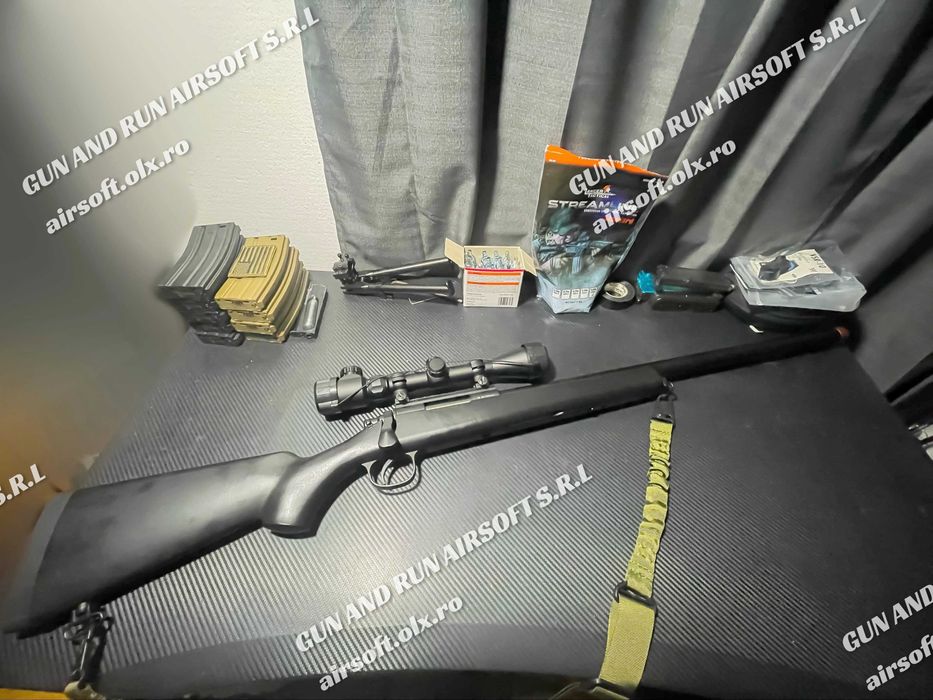 PUSCA ~ MODIFICATA ~ METAL !! ARC Airsoft (Foarte Puternica) Manuala ~