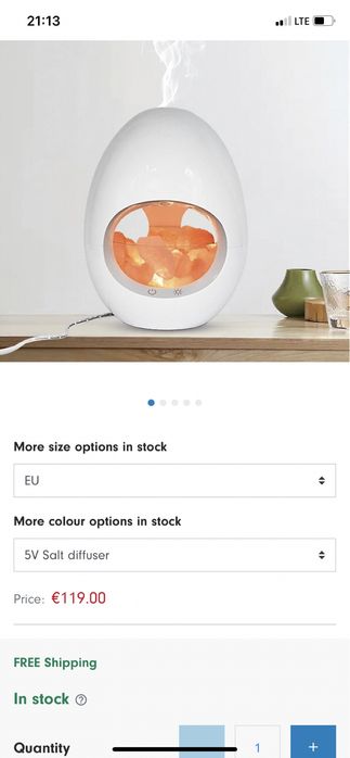 2 в 1 Лампа от хималайска сол и ултразвуков маслен дифузер