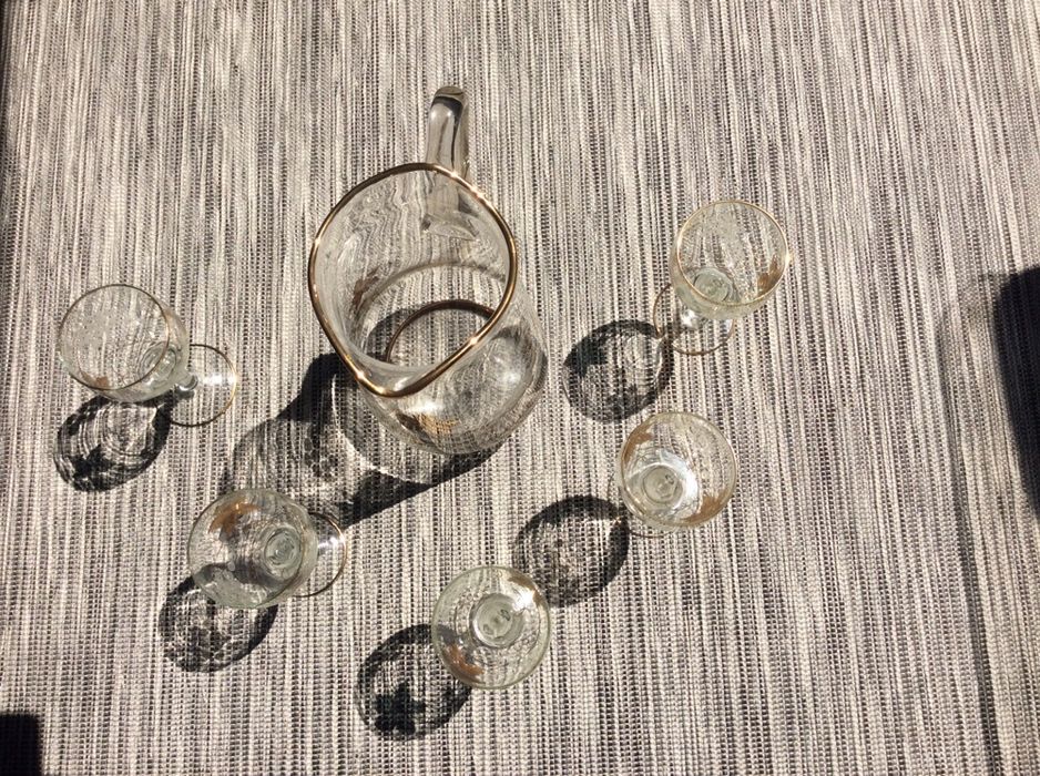 сервиз за ракия с позлата