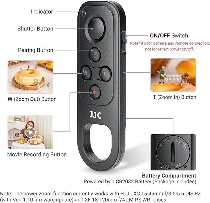 JJC Bluetooth Wireless Remote Control for Fujifilm, Replaces Fuji TG-BT1