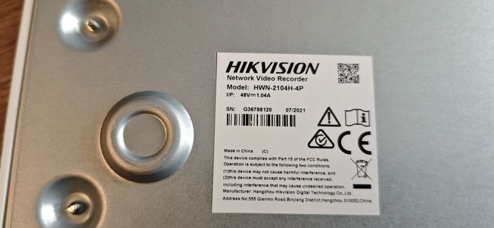 NVR Hikvision 4 камери POE