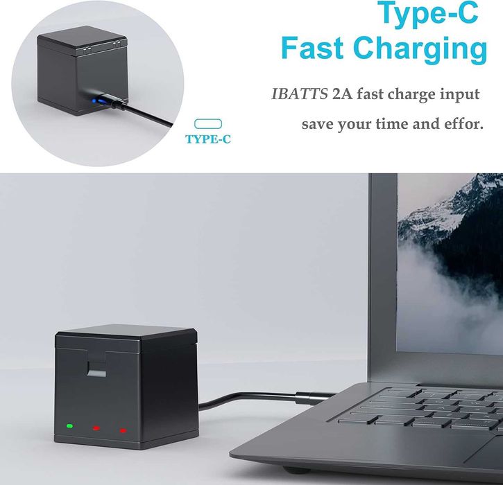 Резервни батерии 2 броя + 3 канално зарядно за GoPro Hero 9/10/11/12