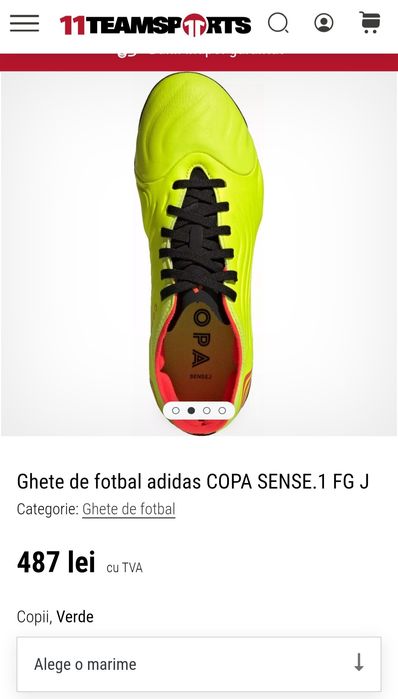 ghete fotbal copii - ADIDAS COPA SENSE.1 FG J, mărimea 30
