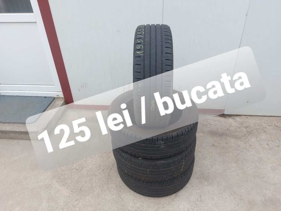 125 lei bucata! Set anvelope de vara 195 55 16 Continental ! 7 mm