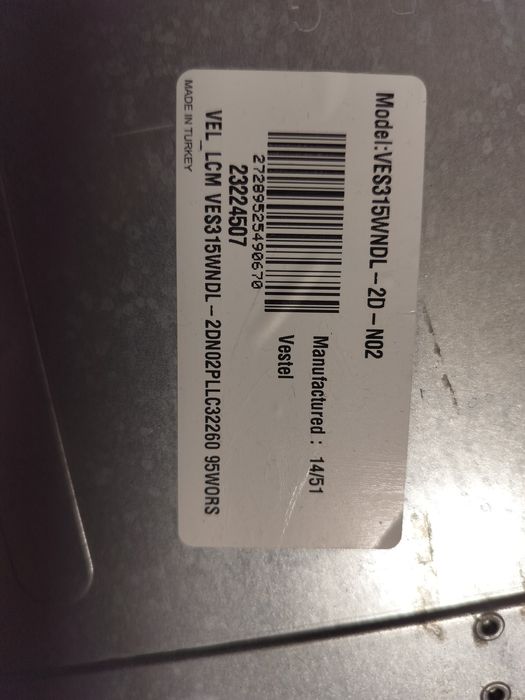 Tv led tucson (vestel) tl3204dled15 defect,piese