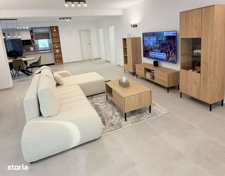 Penthouse de lux 160 mp mobilat de închiriat bloc nou Ipotești,Suceava