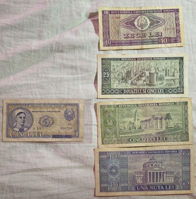 Bani vechi bancnote 1966 si 1952
