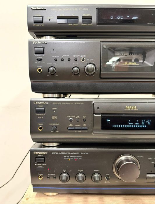 Ретро аудио система  TECHNICS - усилвател, сд плеър, дек и тунер