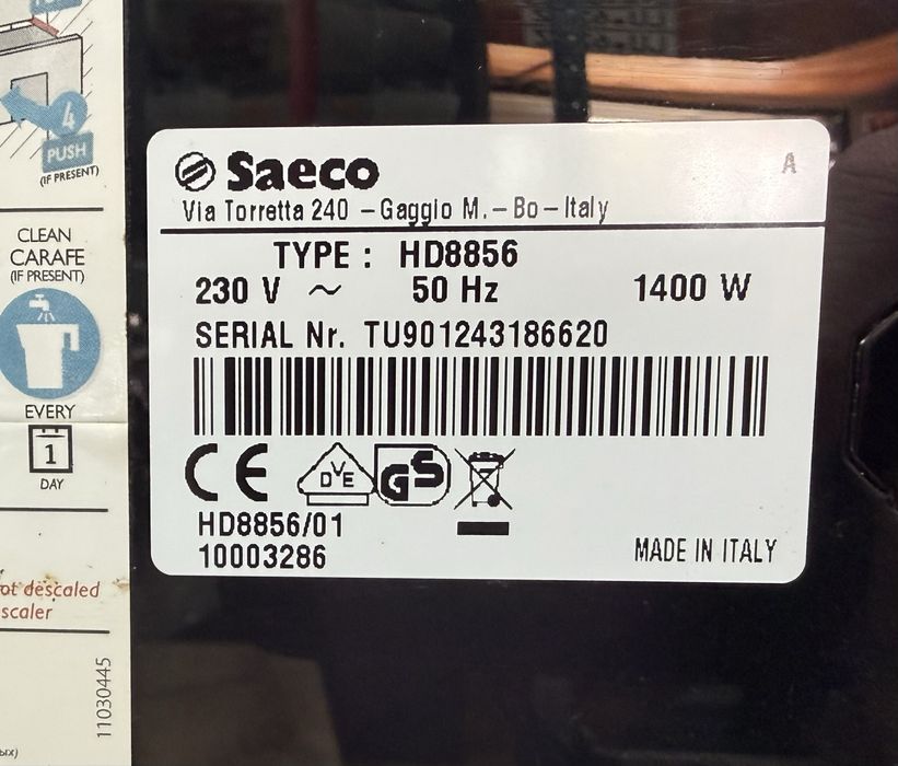 Продавам кафемашина Philips Saeco Exprelia Type:HD8856