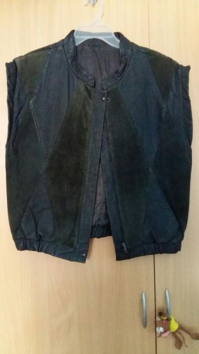 vesta piele combinat piele intoarsa