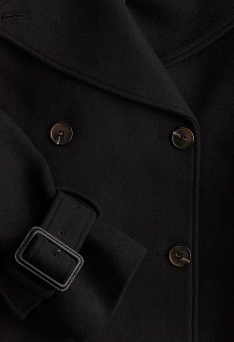 Черно есенно палто H&M