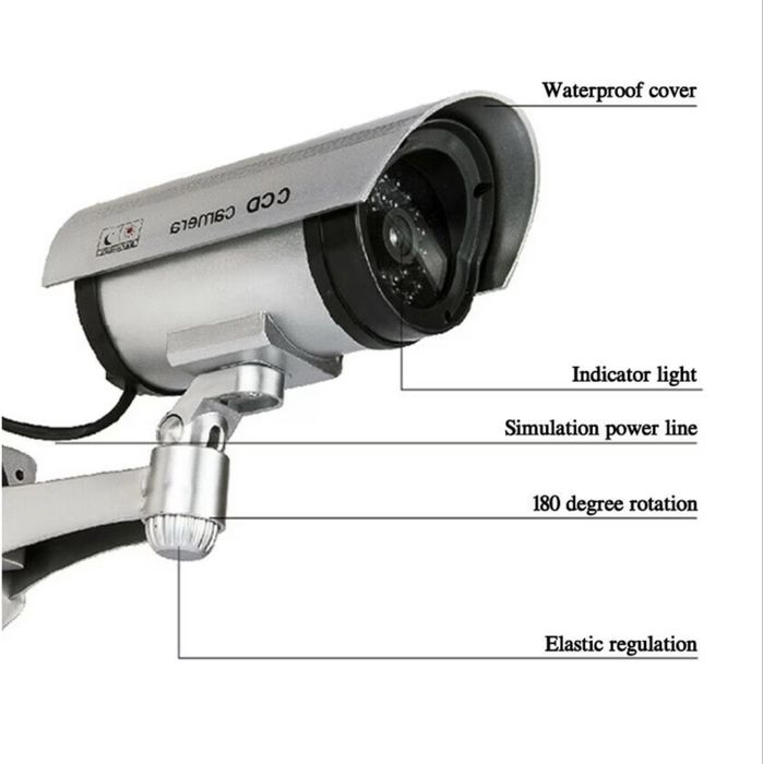 Set 4 camere supraveghere video false LED rosu incorporat