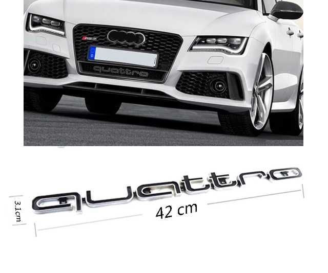 емблема AUDI QUATTRO за решетка,А4 А5 А6 А7 маска  ауди лого емблема