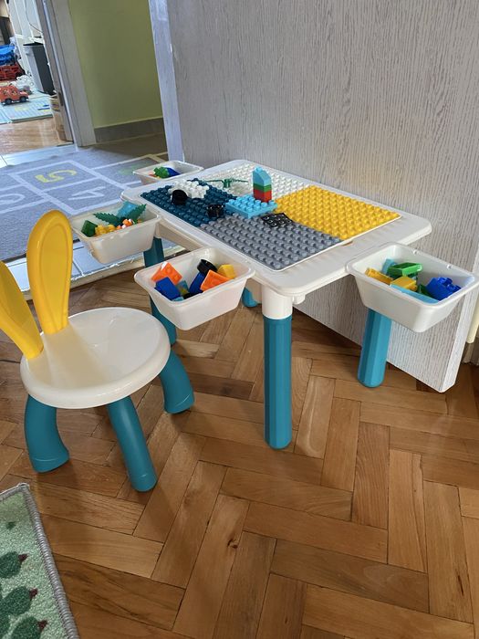 Комплект масичка, конструктор и столче - животни