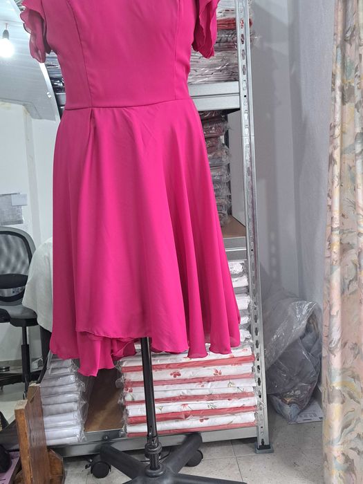 Rochie din voal fucsia