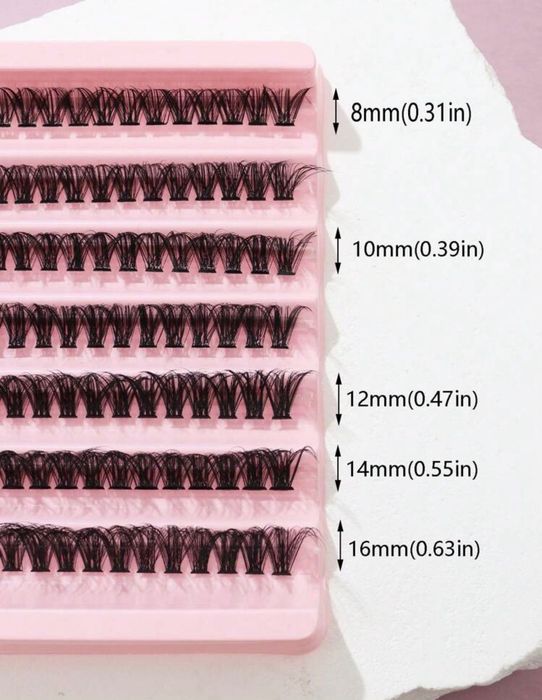Комплект изкуствени мигли на снопчета с различни дължини
