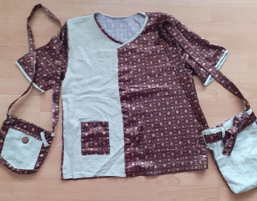 Бутикова дамска блуза с две чанти