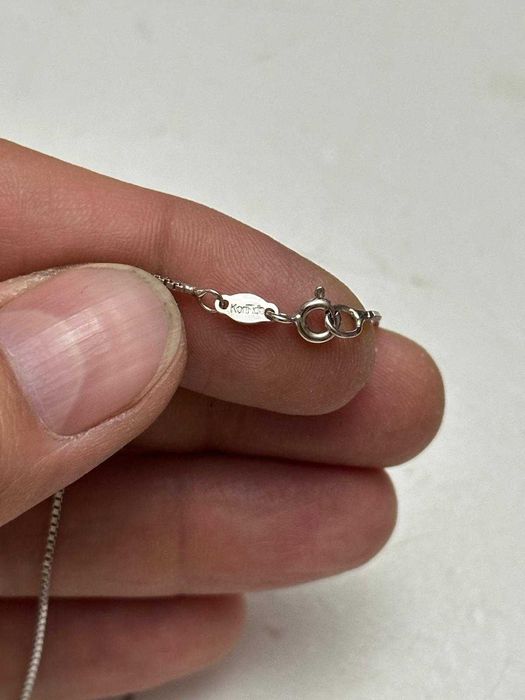 LANT + PANDANTIV AUR alb 18K - CRUCE - 16 Diamante = 0.16Ct - 6.3g !