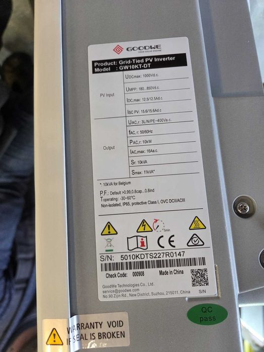 Invertor fotovoltaic trifazat GoodWe GW10KT-DT Nou - Agreat ANRE