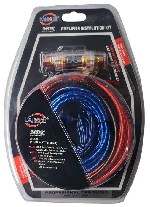 Кабели за усилвател MD-8 1500W 8GA комплект