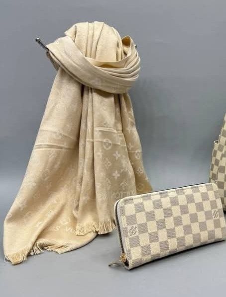 Set esarfa/sal unisex+portofel, saculet, etichetă