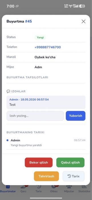 Gilam yuvish ilovasi / Приложение для службы чистки ковров