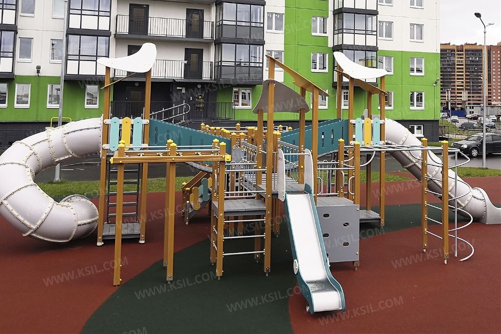 Детские площадки КСИЛ Болалар майдончаси качели карусели скамейки