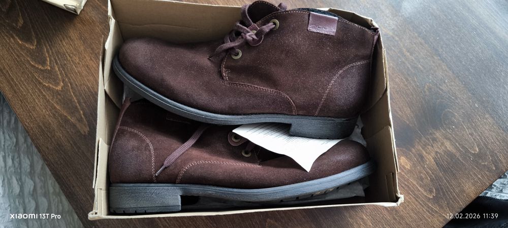 Мъжки кларкове от естествен велур на неди стил със топла подплата