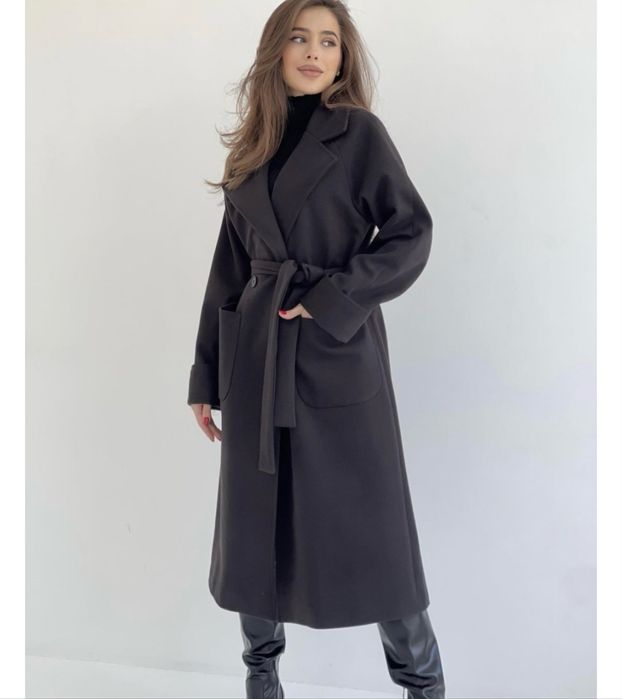 Пальто черный длинныйй