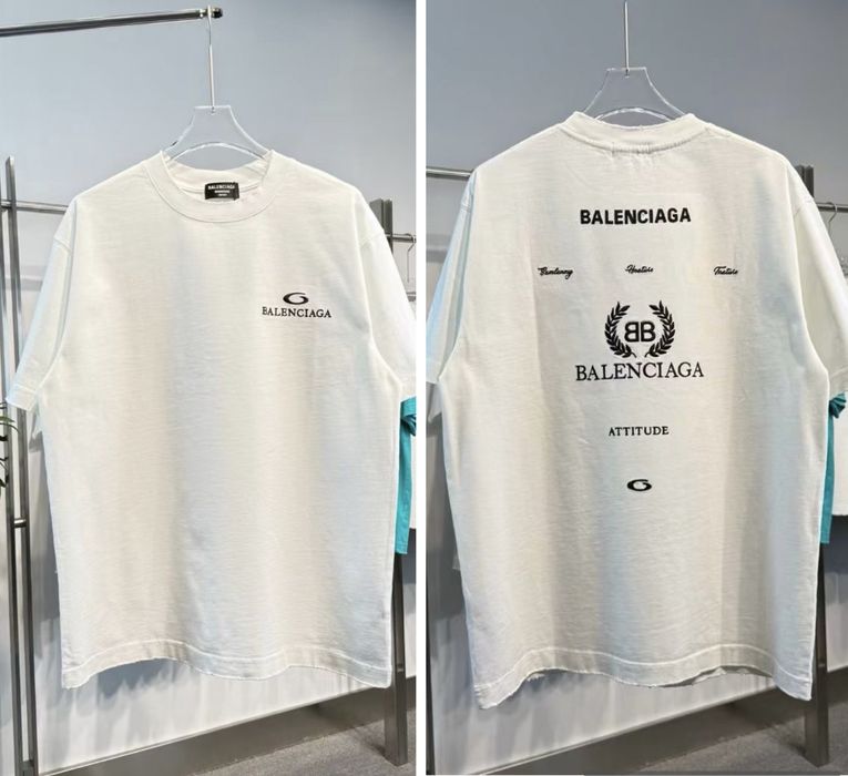 Tricou Balenciaga White  T-Shirt Alb [Verificare Colet] Caliate Premium