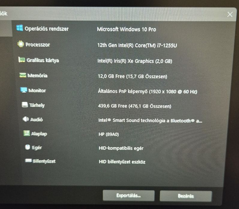 Laptop Hp i7 12th 16gb ram 512gb ssd