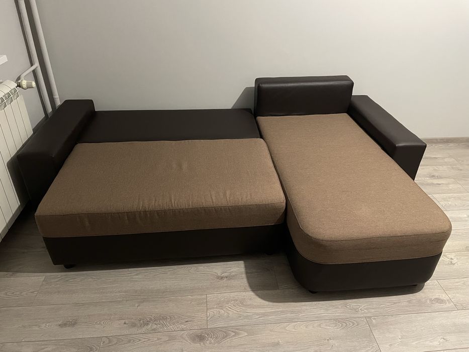 Ъглов диван с функция сън и две ракли