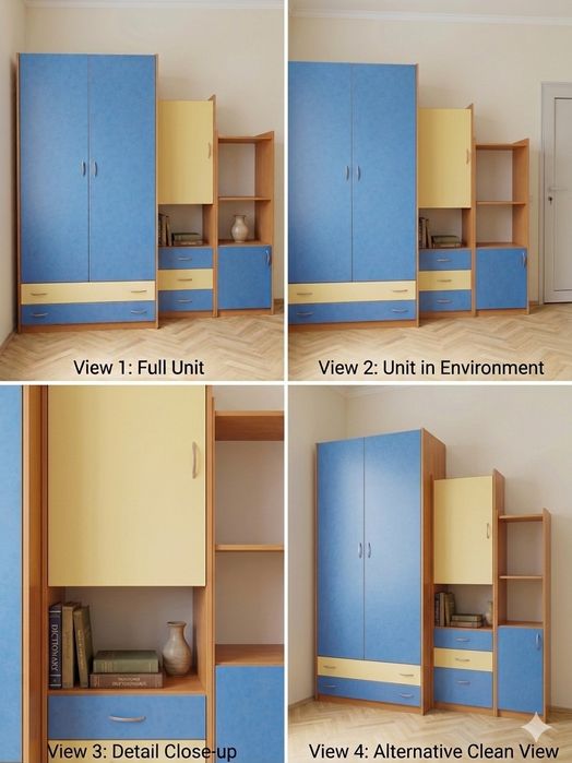 Практична детска/юношеска секция с гардероб – запазена