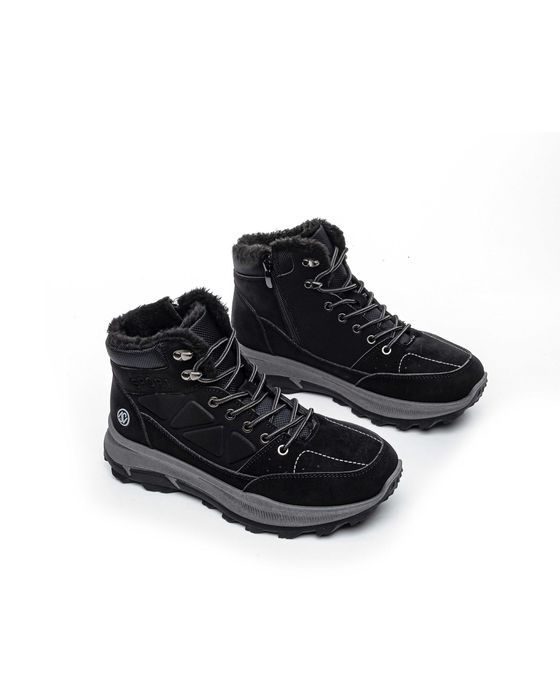 Мъжки зимни боти със цип  в черно и бежово-ПРОМОЦИЯ