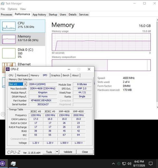 Kingston Fury Renegade 4600mhz 2 x 8GB DDR4 Dual Channel