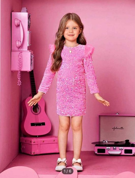 Розова Рокля с паети мама и дете