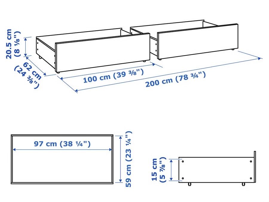 Sertare pentru depozitare pat IKEA