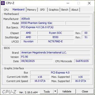 Дънна платка Asrock B550 Phantom Gaming 4/ac, сокет АМ4
