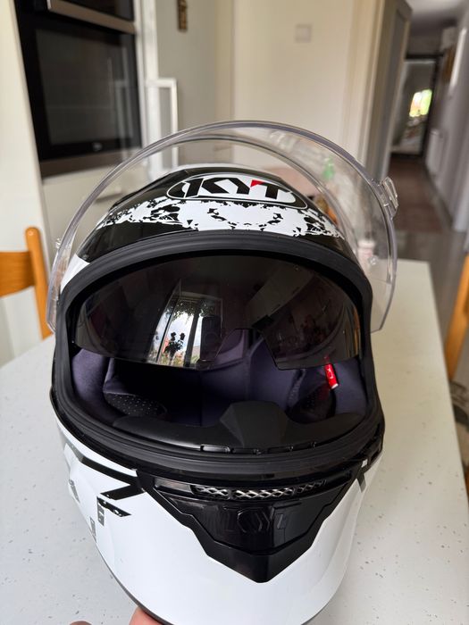 Cască moto KYT NF-R Neutron White, mărime M